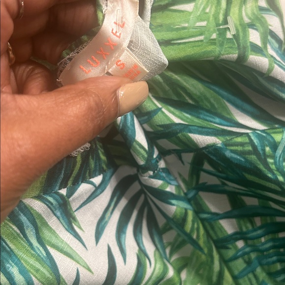 Luxxel Green Leaf Print Dress(adjustable straps) - Picture 2 of 10